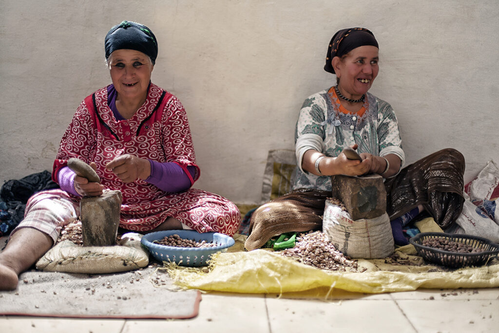 Moroccan Women making argan oil based products